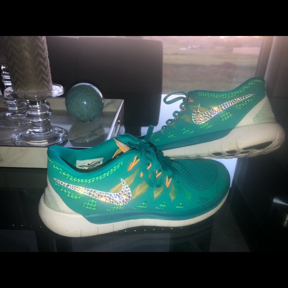 NIKE SWARVOSKI BLING FREE RN 5.0 SHOES WOMENS 8.5 - Picture 7 of 8